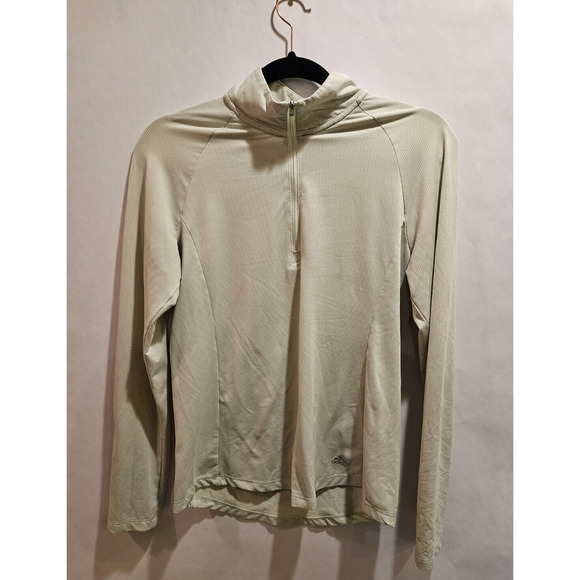 ADIDAS Golf Zip Neck UPF 50 Mesh Long Sleeve GOLF SHIRT Women's Small Green - Picture 1 of 8